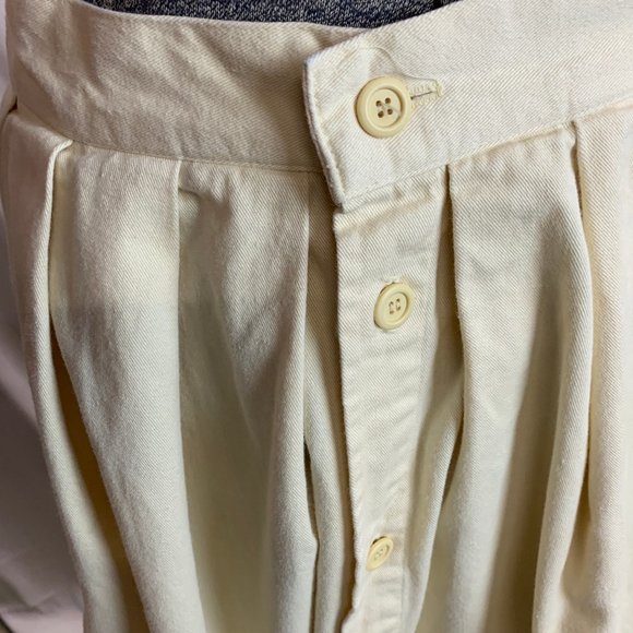 Vintage Calvin Klein Sport 1980s Cream Long Pleated Skirt Size 10 - Picture 3 of 11